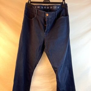 Earnest Sewn - Fulton Twill - Navy Cotton Canvas Jeans - 36/32 - 80% OFF SALE!!!